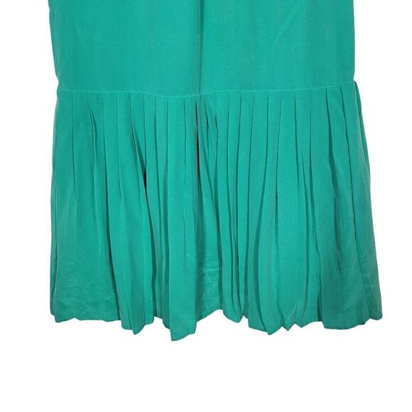 JOIE Women's 100% Silk Crepe Green Pleated Skirt Dress Size Small - Picture 12 of 12